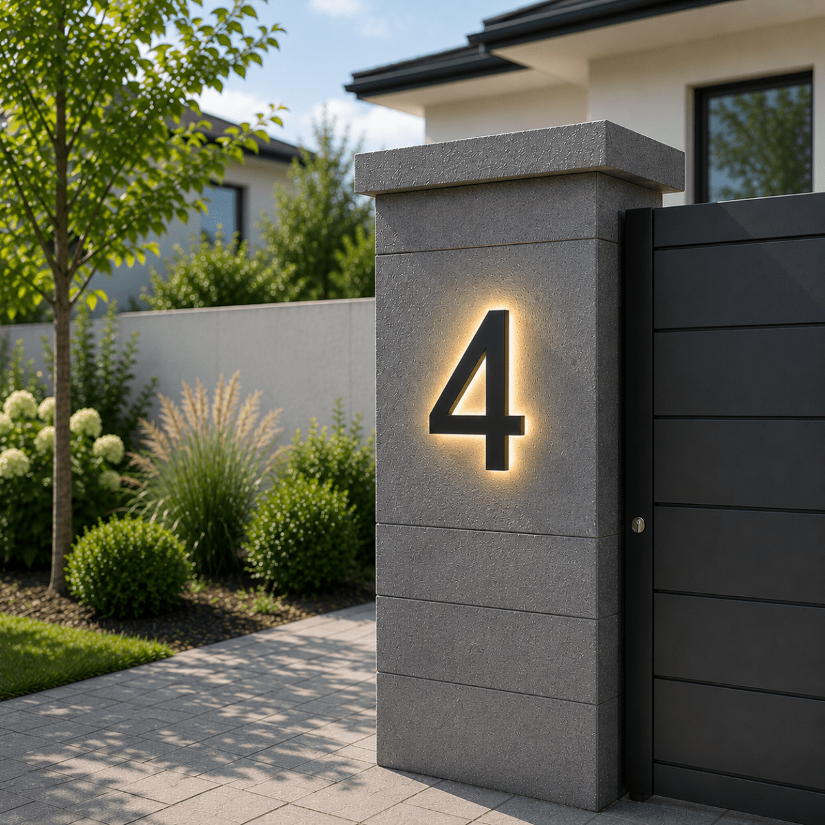 Customizable LED house numbers for elegant house identification