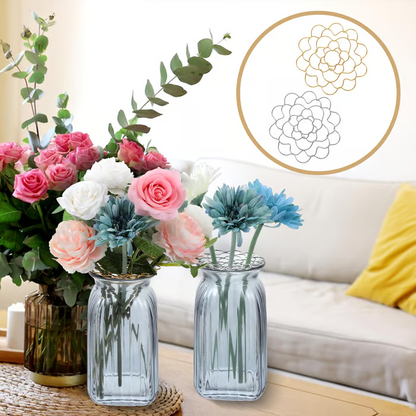 stainless steel flower arranging aid with flower grid