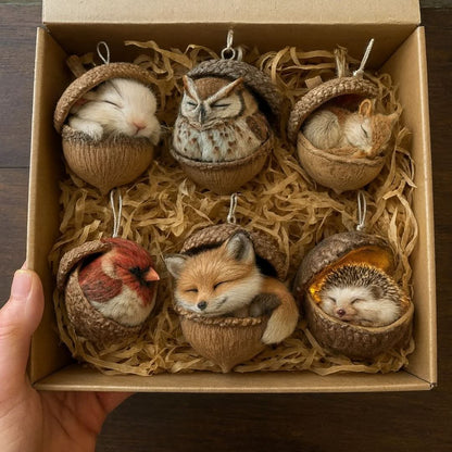 Cute sleeping woodland friends figurine