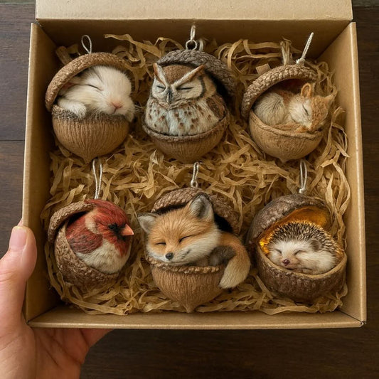 Cute sleeping woodland friends figurine