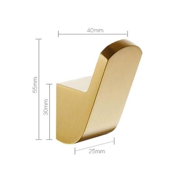 Modern golden brass wall hooks for bathrobes for compact and elegant hanging