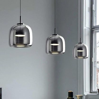 Noctra Black Glass Hanging Lamp