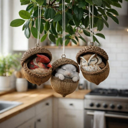 Cute sleeping woodland friends figurine