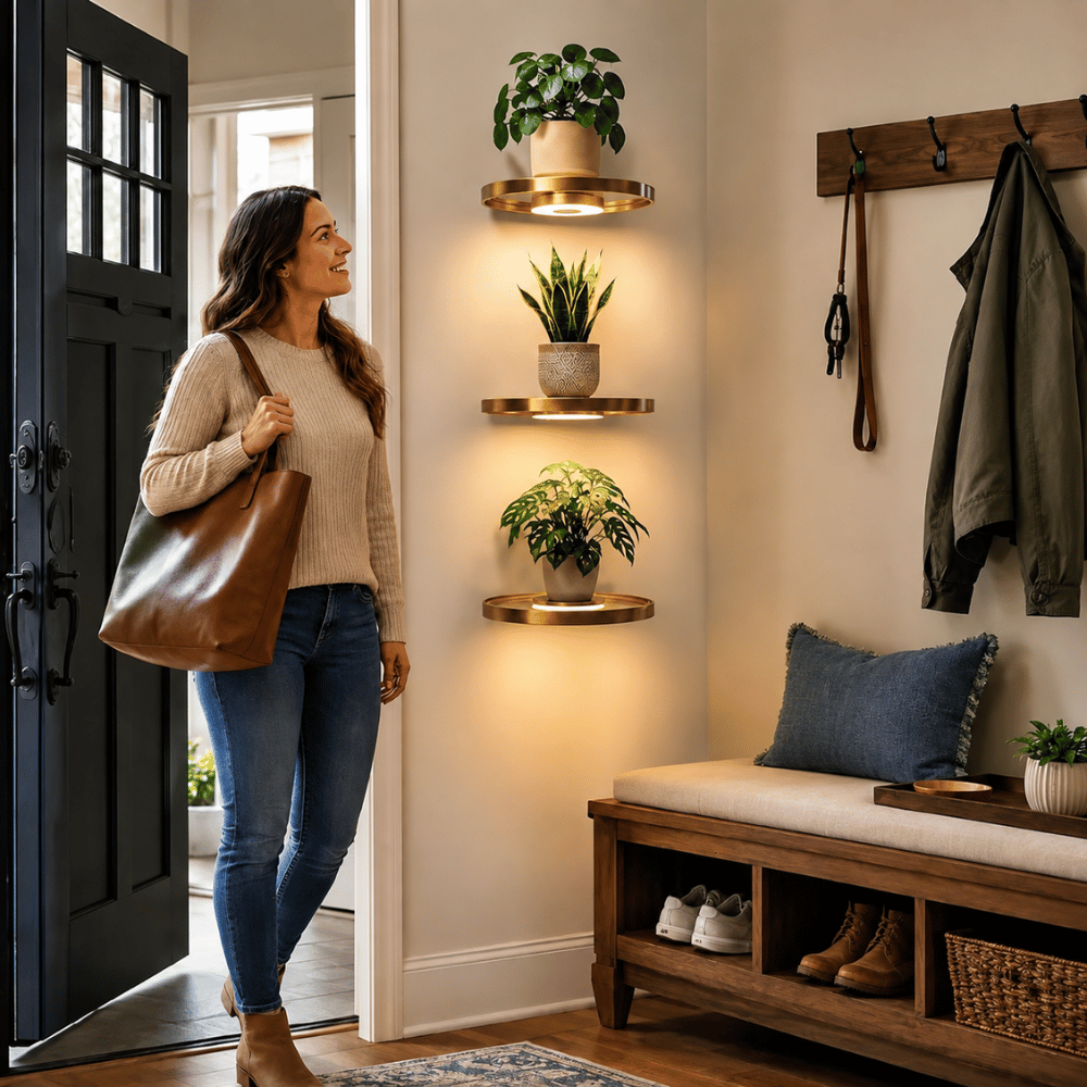 LED Floating Plant Wall Shelf