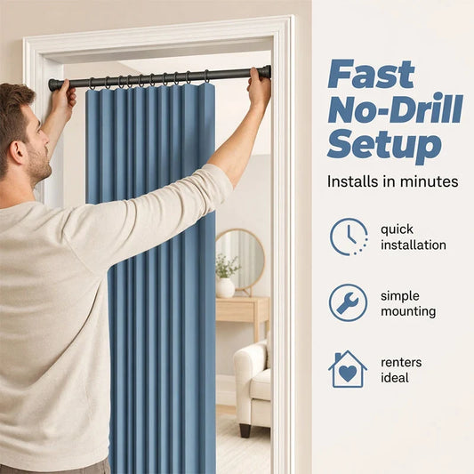 Magnetic Linen Shower Curtain