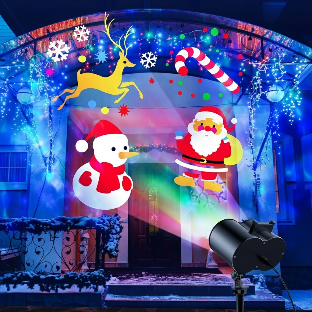 Outdoor Christmas Lights Projector with 16 Holiday Designs