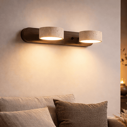 LED travertine wall light for architectural luxury