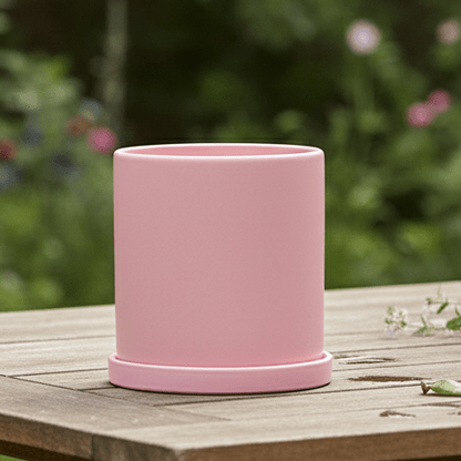 Elegant Ceramic Flowerpot with Saucer