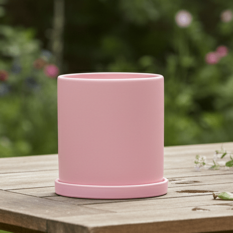 Elegant Ceramic Flowerpot with Saucer