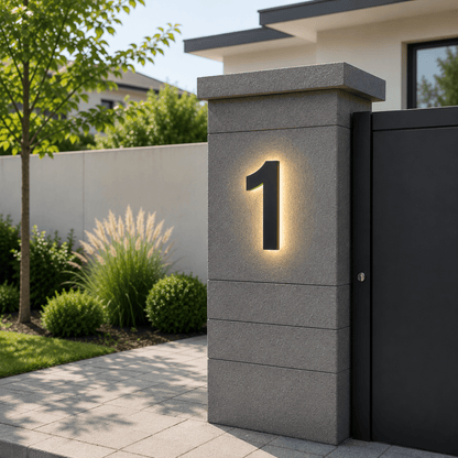 Customizable LED house numbers for elegant house identification