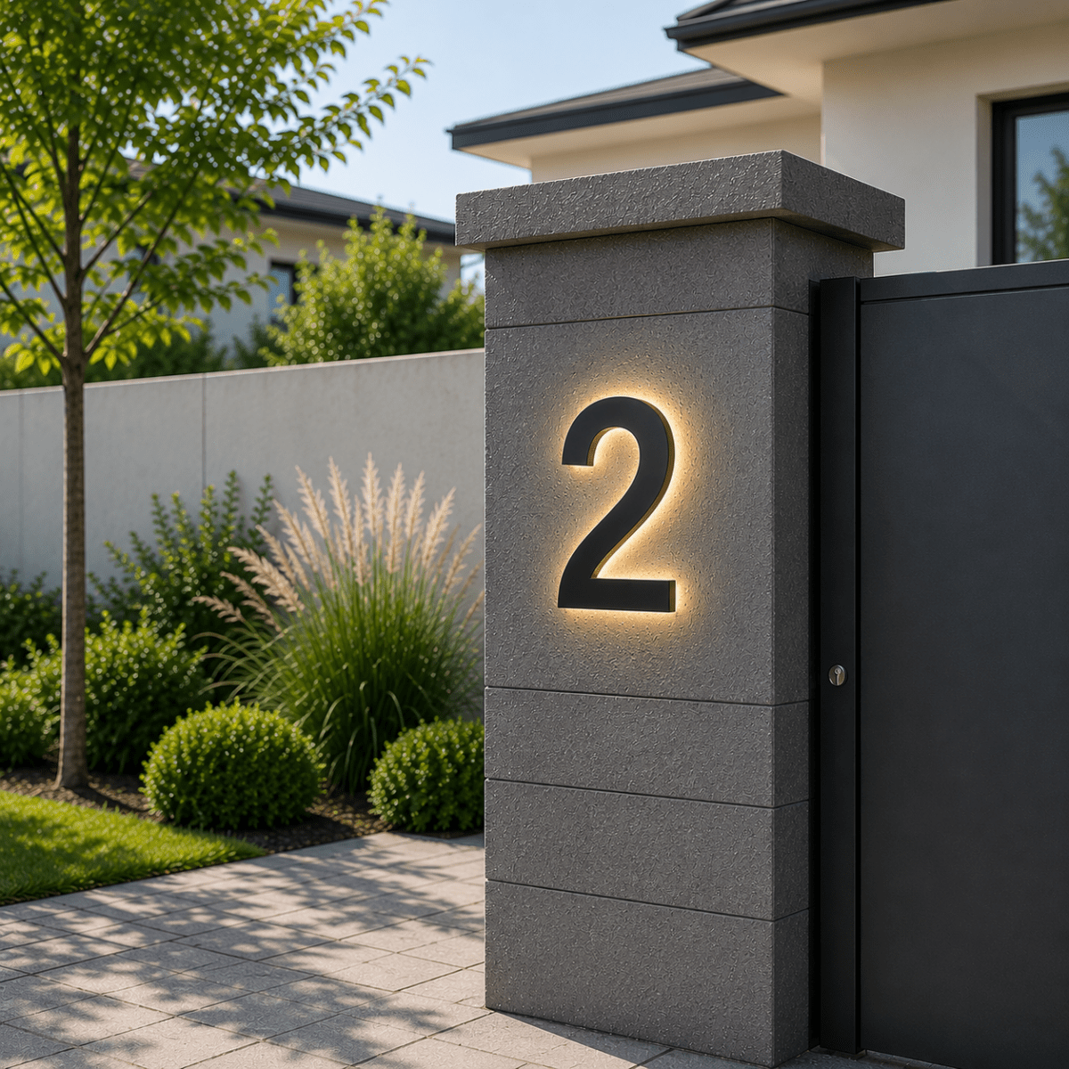 Customizable LED house numbers for elegant house identification