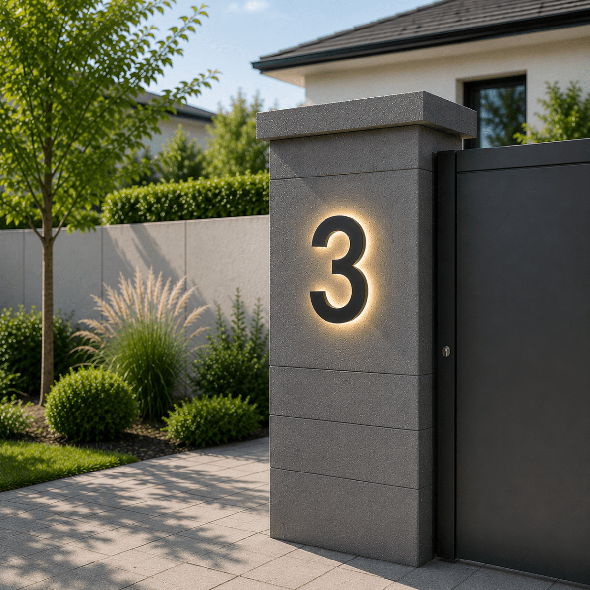 Customizable LED house numbers for elegant house identification
