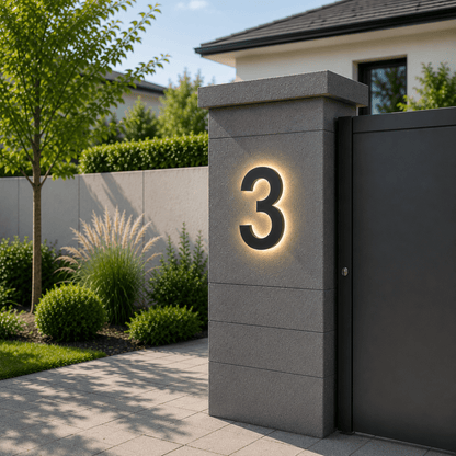 Customizable LED house numbers for elegant house identification