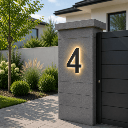 Customizable LED house numbers for elegant house identification