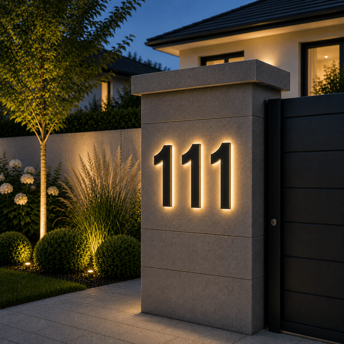 Customizable LED house numbers for elegant house identification