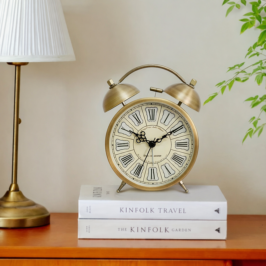 Scandinavian vintage luminous twin bell alarm clock
