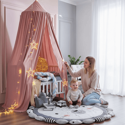 Elegant polyester canopy for a peaceful children's room