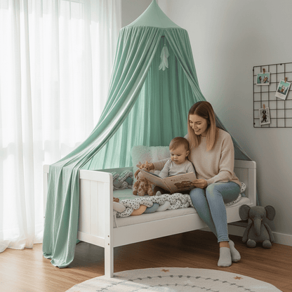 Elegant polyester canopy for a peaceful children's room