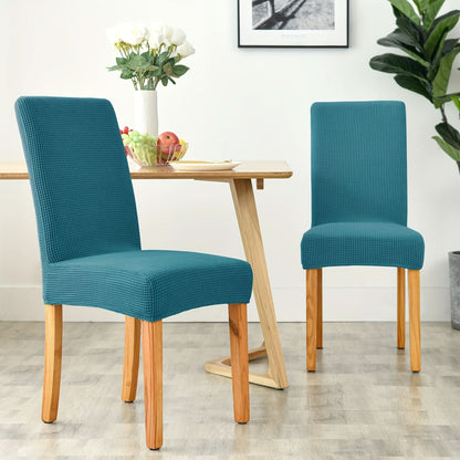 Stretch velvet chair covers for elegant dining spaces