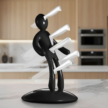Artistic knife organizer for secure and modern countertop storage