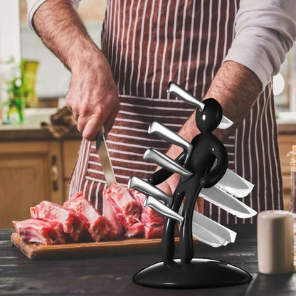 Artistic knife organizer for secure and modern countertop storage