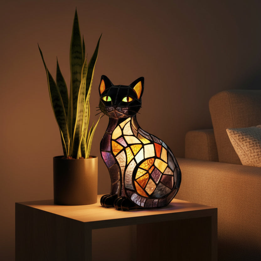 Playful LED Cat Night Light with Soft Ambient Lighting