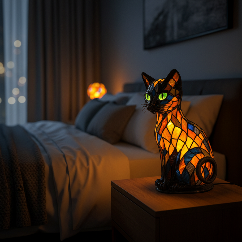 Playful LED Cat Night Light with Soft Ambient Lighting