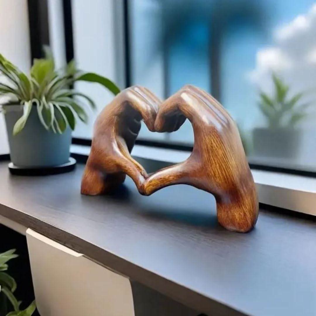 Handcrafted wooden decorative figure for a loving home