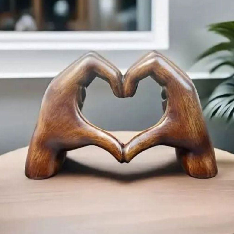 Handcrafted wooden decorative figure for a loving home