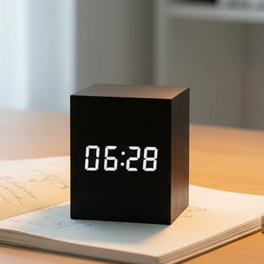 Compact mini LED digital alarm clock for stylish rooms