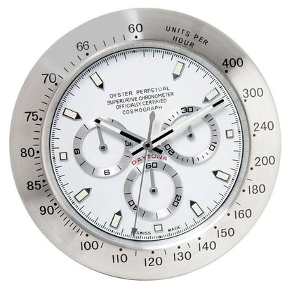 Silent Wall Clock with Stainless Steel Frame & Luminous Hands (33 cm)