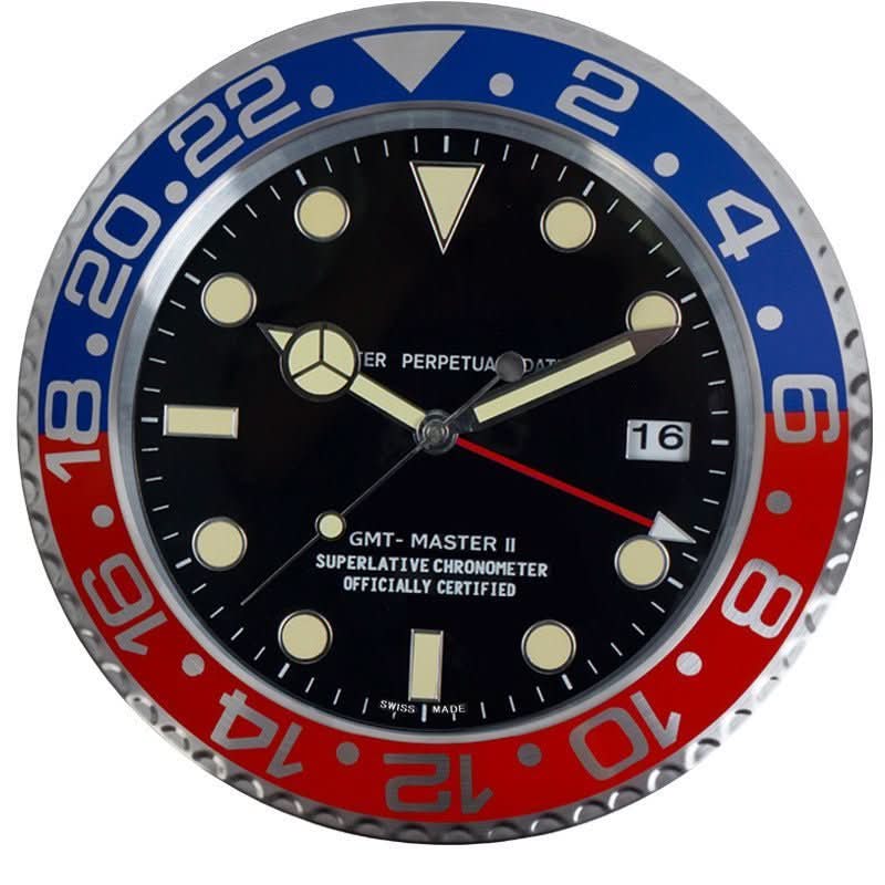 Silent Wall Clock with Stainless Steel Frame & Luminous Hands (33 cm)