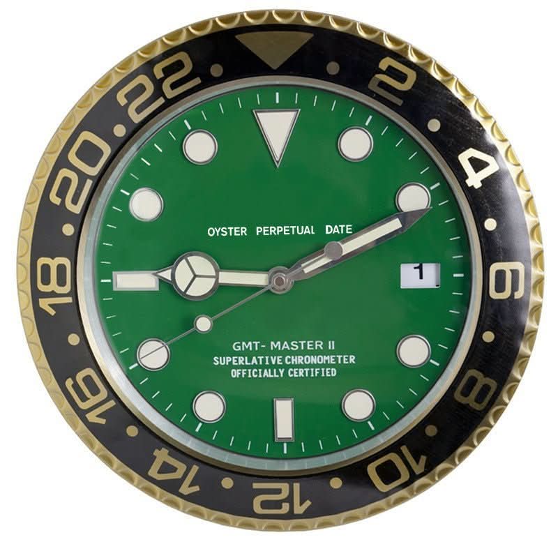 Silent Wall Clock with Stainless Steel Frame & Luminous Hands (33 cm)