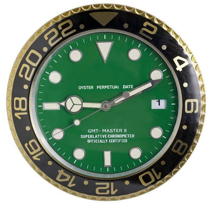 Silent Wall Clock with Stainless Steel Frame & Luminous Hands (33 cm)