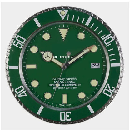 Silent Wall Clock with Stainless Steel Frame & Luminous Hands (33 cm)