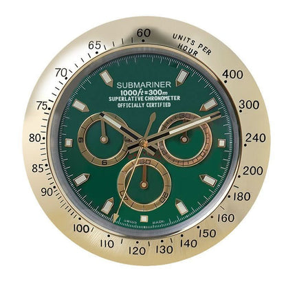 Silent Wall Clock with Stainless Steel Frame & Luminous Hands (33 cm)