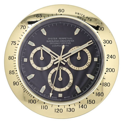 Silent Wall Clock with Stainless Steel Frame & Luminous Hands (33 cm)