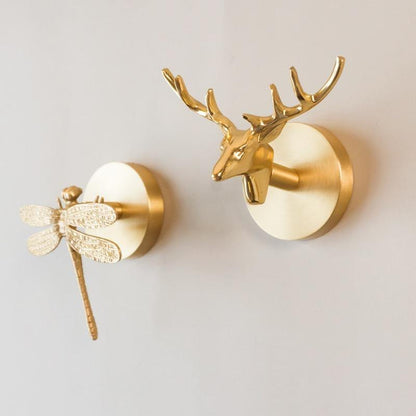 Decorative Brass Animal Coat Hook with Gold Finish