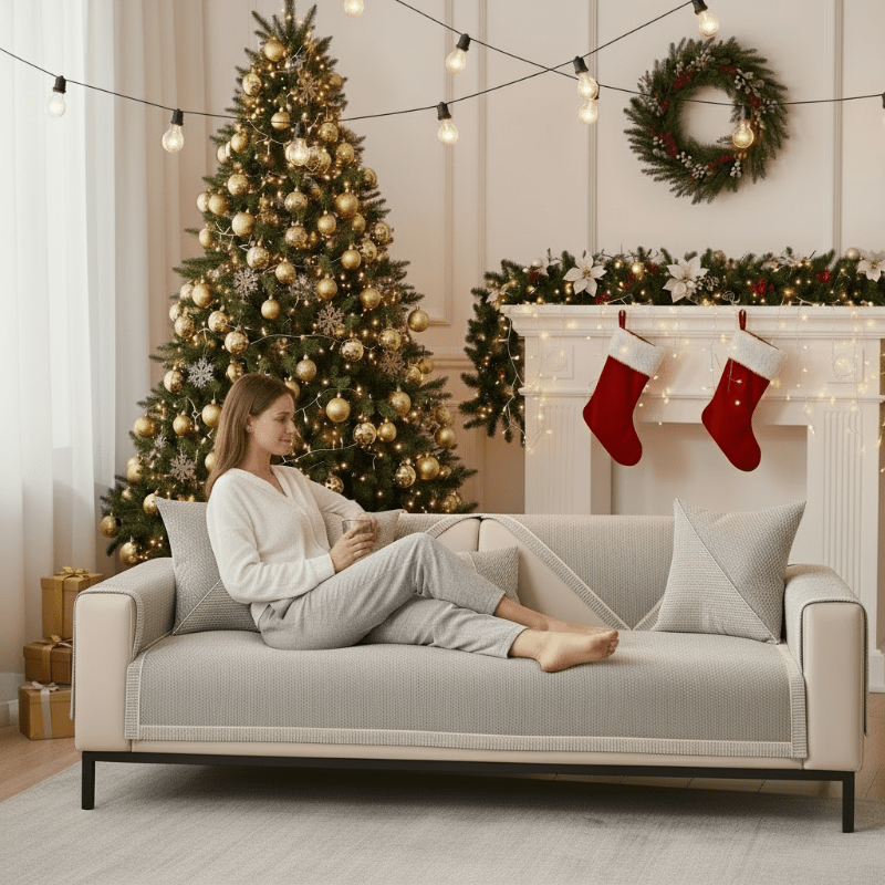Non-Slip Sofa Throw Blanket for Stylish Furniture Protection