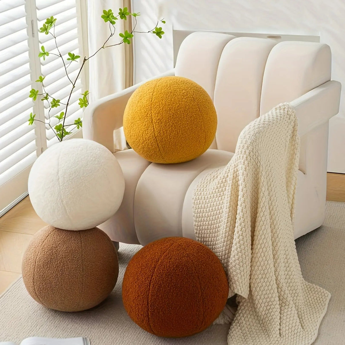 Round Ball Decorative Pillow Minimalist Cushion