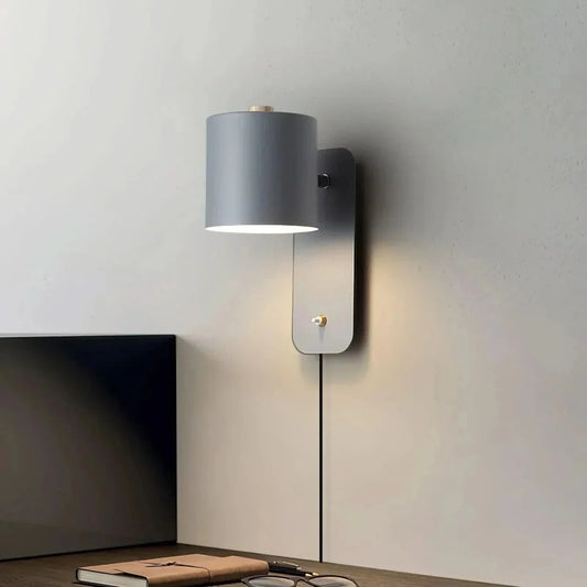Minimalist wall lamp with plug for flexible lighting