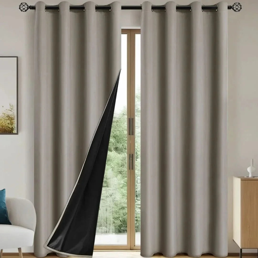 Modern 100% blackout curtains with thermal coated lining