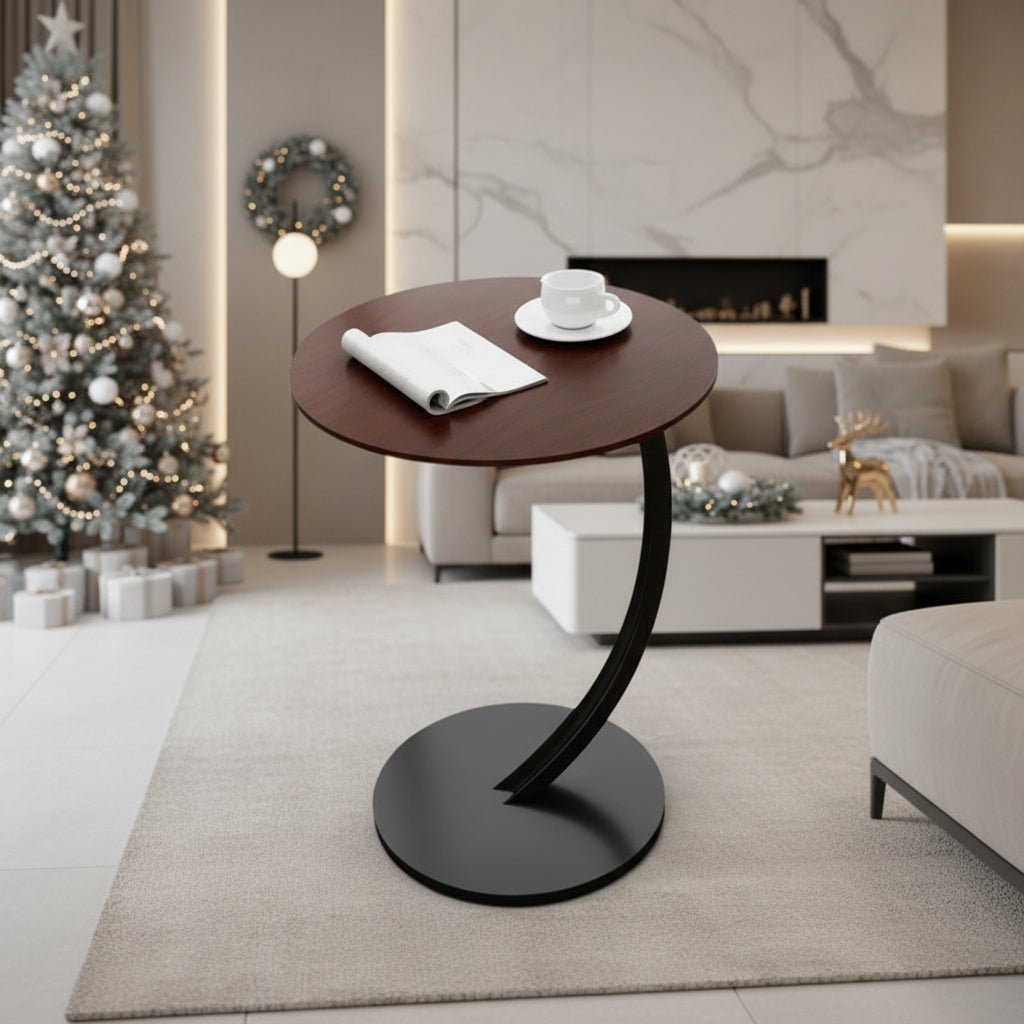 Compact, Reinforced Round Side Table for Modern Living in Small Spaces