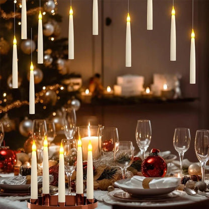 Flameless floating candles with flickering effect & magic wand