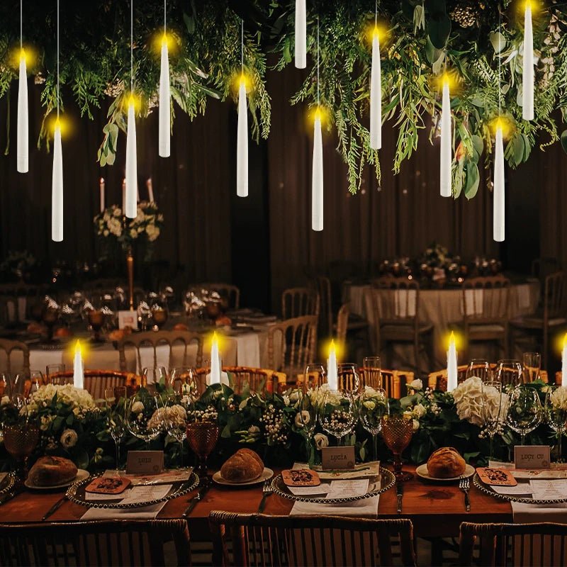 Flameless floating candles with flickering effect & magic wand