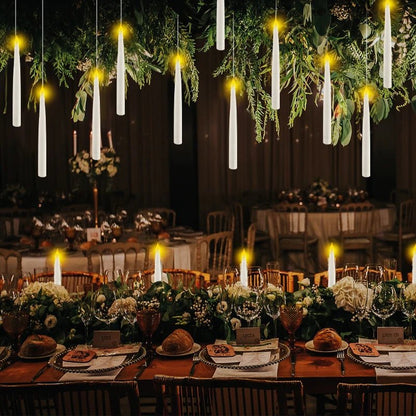 Flameless floating candles with flickering effect & magic wand