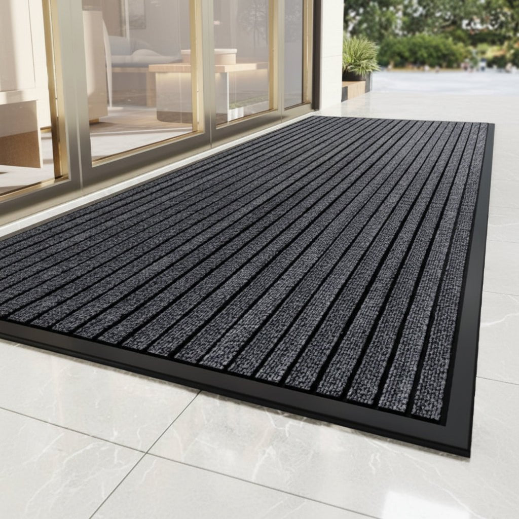 Heavy-Duty Doormat with Non-Slip Backing and Dirt-Trapping Function