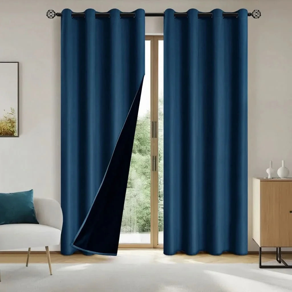 Modern 100% blackout curtains with thermal coated lining