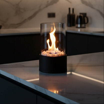 Smokeless tabletop fireplace for stylish indoor & outdoor use