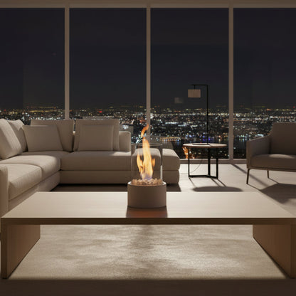 Smokeless tabletop fireplace for stylish indoor & outdoor use
